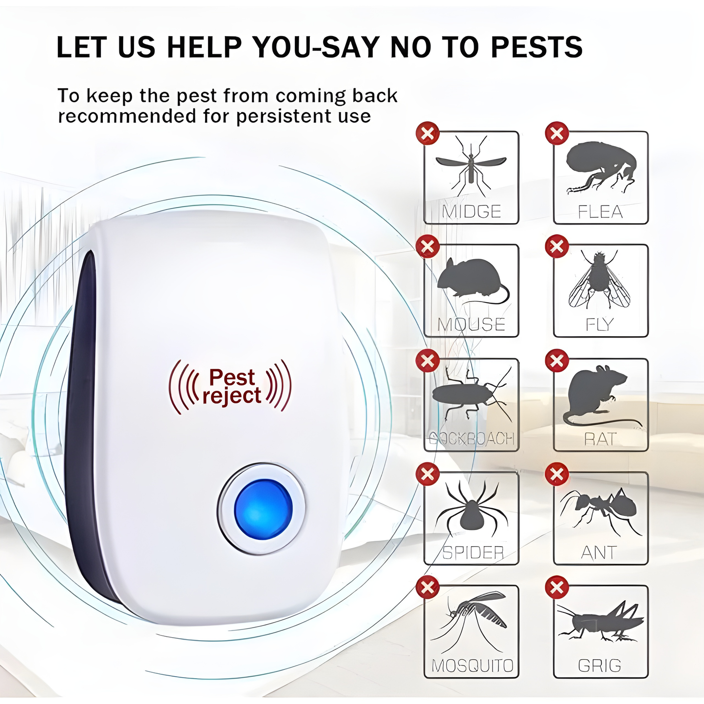 🏷️ HZA™ Smart Ultrasonic Pest Repeller | Safe, Silent & Powerful Home Defense