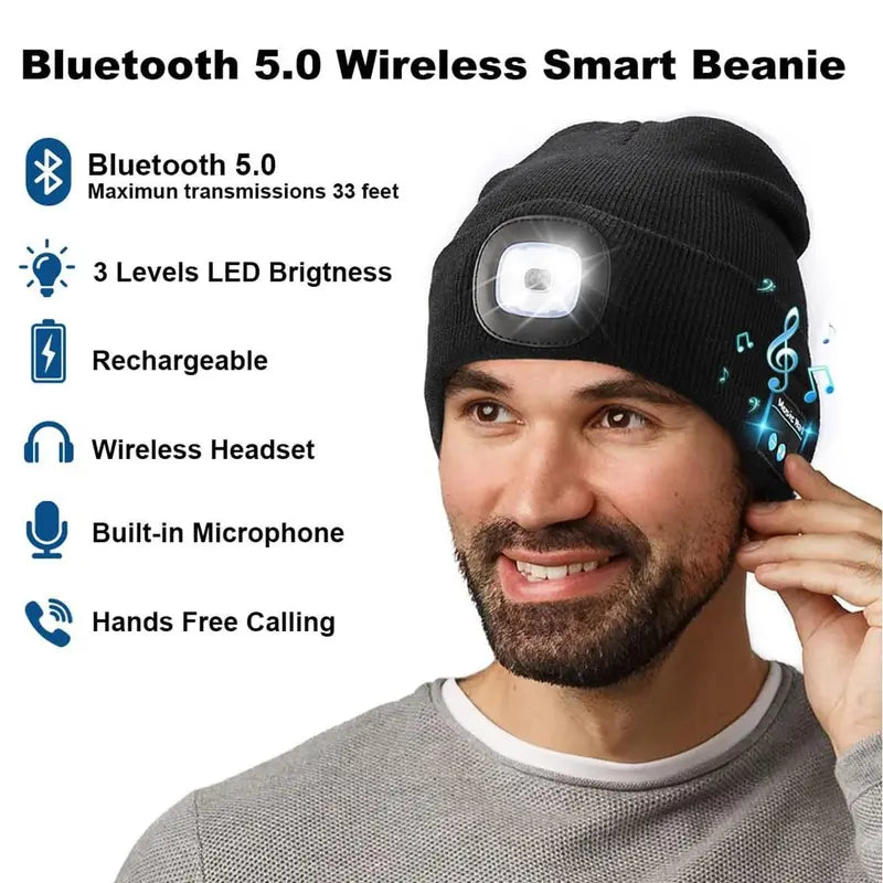 🧶HZA™ Smart Bluetooth Beanie — Music, Light & Warmth Combined