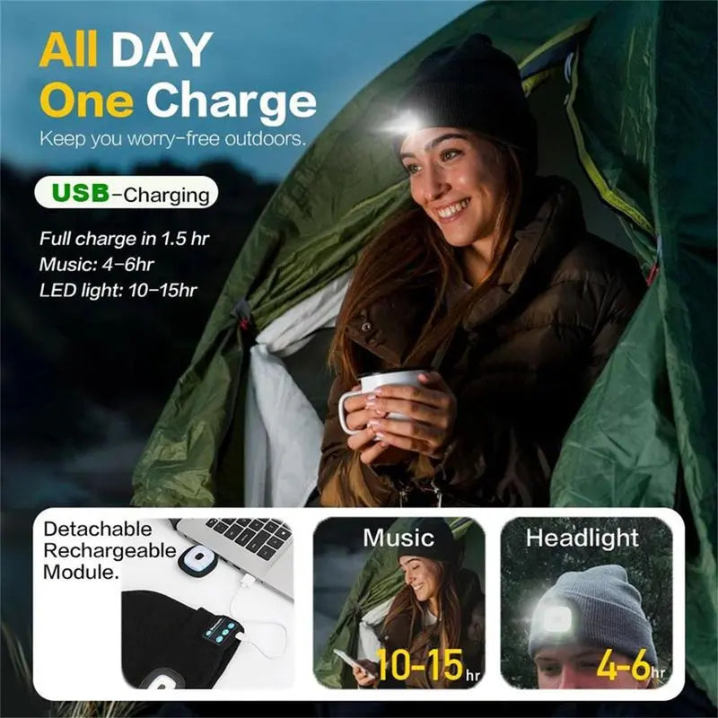 🧶HZA™ Smart Bluetooth Beanie — Music, Light & Warmth Combined
