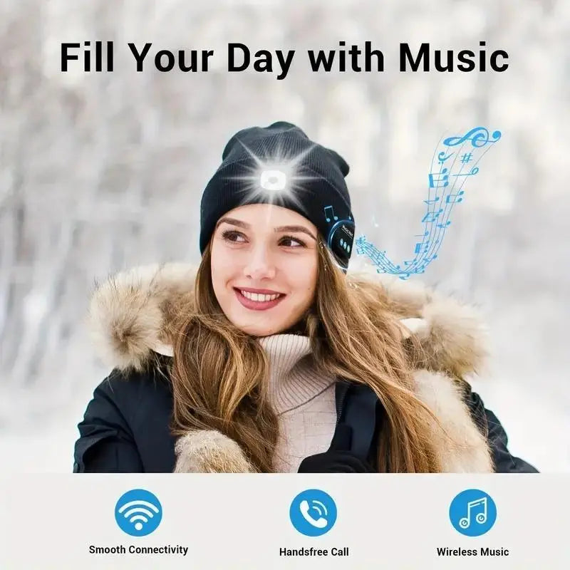 🧶HZA™ Smart Bluetooth Beanie — Music, Light & Warmth Combined