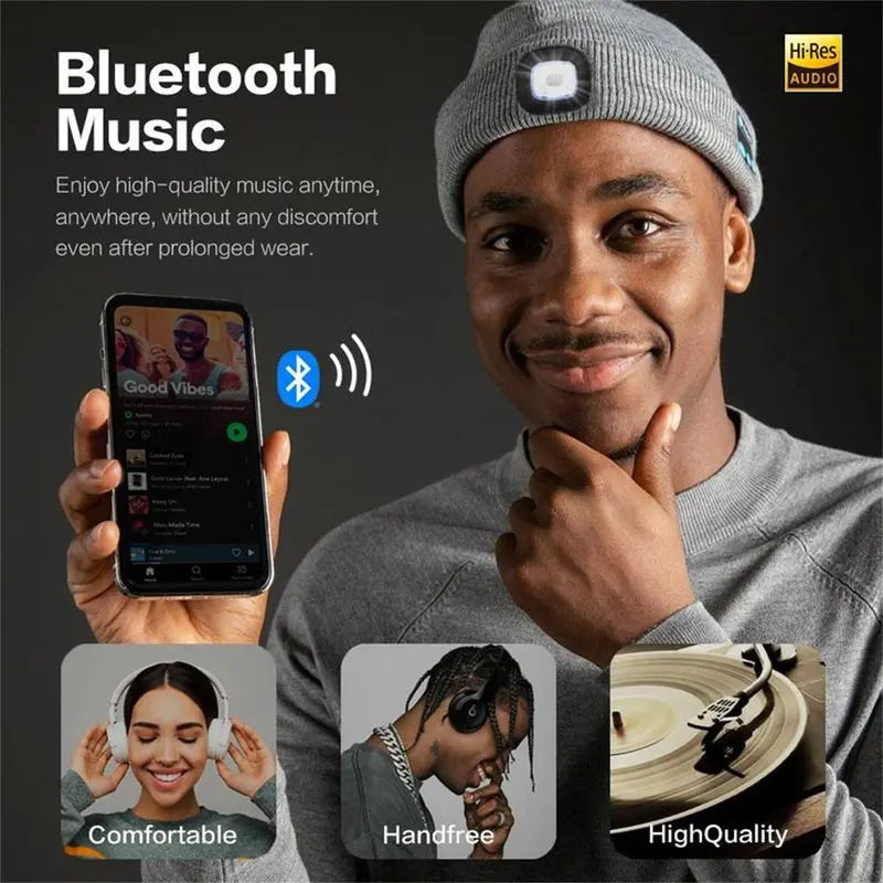 🧶HZA™ Smart Bluetooth Beanie — Music, Light & Warmth Combined