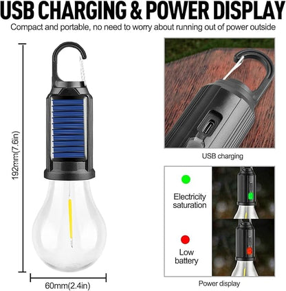Solar USB Hanging Tent Lantern – Rechargeable LED Bulb-Up to 60% OFF Outdoor Deal!