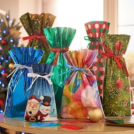 🎄Drawstring Christmas Gift Bags (Biodegradable)