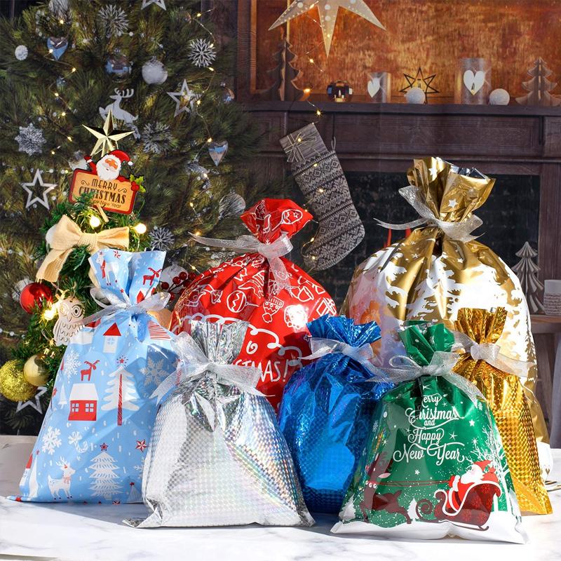 🎄Drawstring Christmas Gift Bags (Biodegradable)